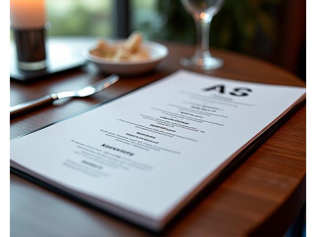 Elegantní menu s důrazem na strategicky umístěné pokrmy a cenovky